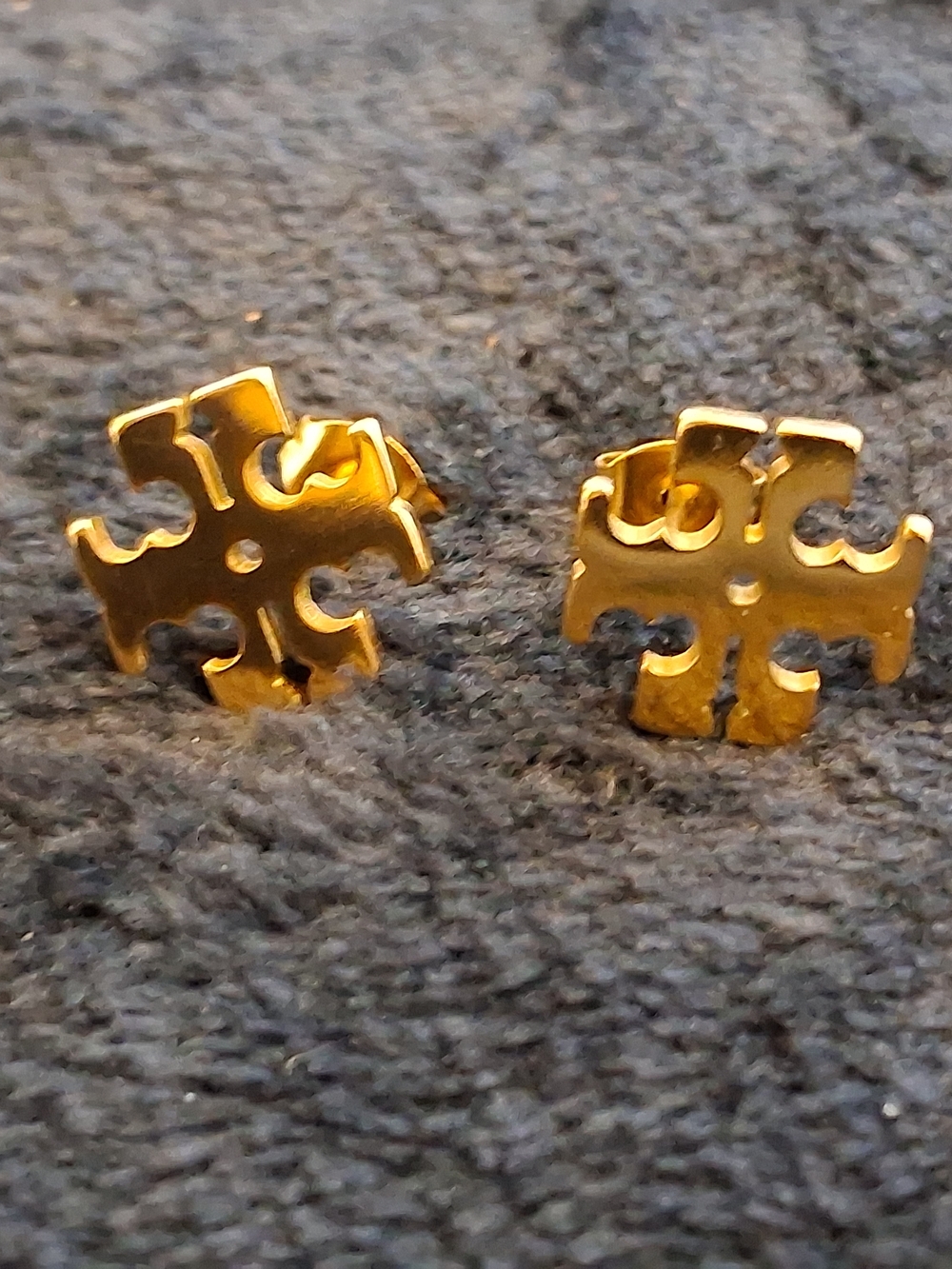 Tory Burch Gold Logo Stud Earrings